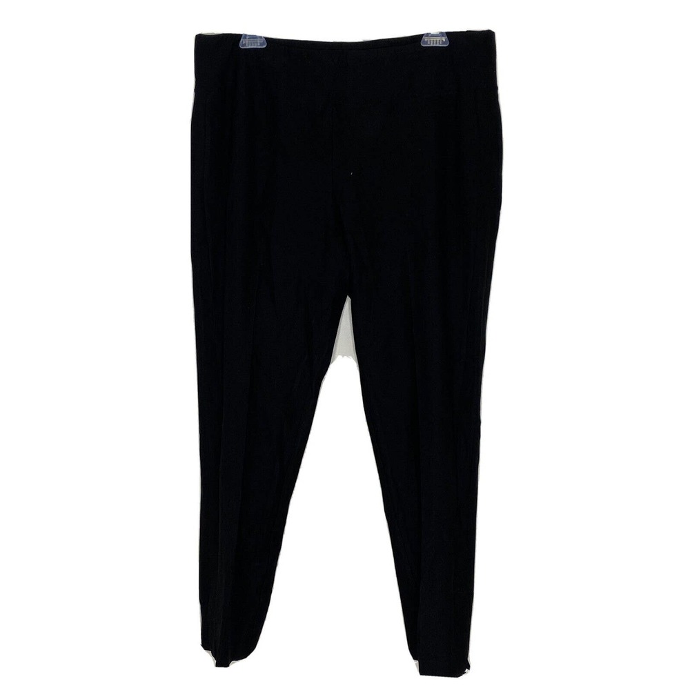 Eileen Fisher Womens Black Mid Rise Pull On Pants Size L Solid Black Casual M6 - Picture 1 of 6